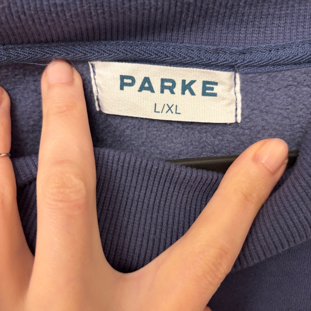 Parke mockneck - blue, embossed L/XL - NWOT - Picture 5 of 6